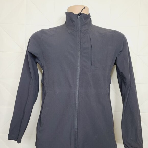 Lululemon Men's Black Sojourn Slim Mock Neck Windbreaker Jacket Size S - Picture 2 of 9
